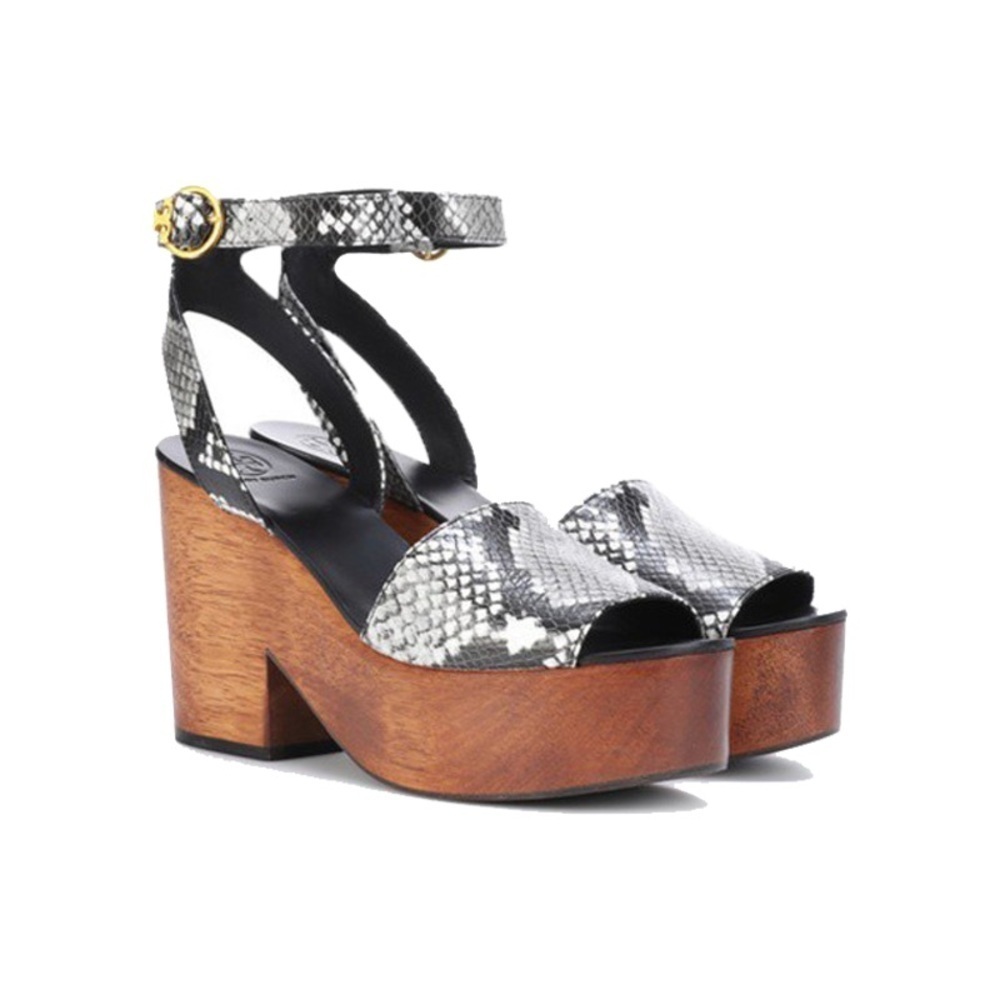 Tory Burch Camilla Wedge Sandals in Diamond Roccia Print Size 10.